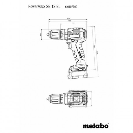 Аккумуляторная ударная дрель Metabo PowerMaxx SB 12 BL 601077800