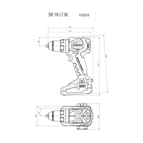 Аккумуляторная ударная дрель Metabo SB 18 LT BL 602316550