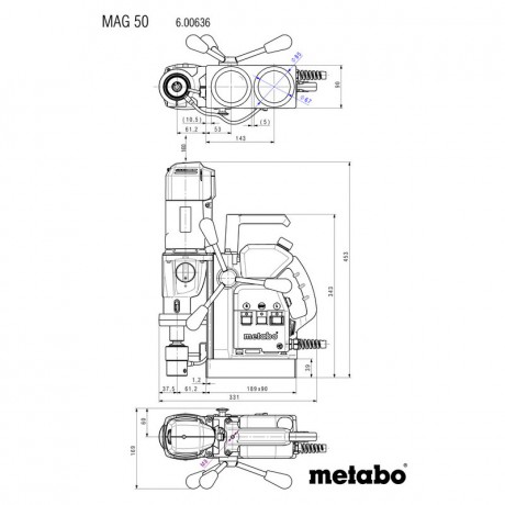 Дрель на магнитной стойке Metabo MAG 50 600636500